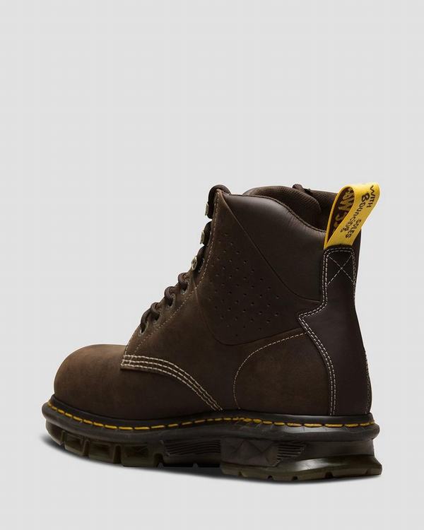 Dr Martens Pánské Pracovní Boty Britton Steel Toe Tmavě Hnědé, CZ-843720